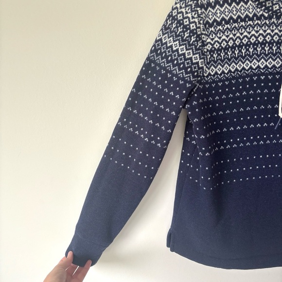 Vineyard Vines Fair Isle Sweater Fleece Relaxed Funnel Neck Shep Shirt Blue - Picture 5 of 8
